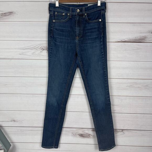 Rag and Bones High Rise‎ Ankle Skinny Medium Dark Wash Jeans Size 27 - Picture 7 of 7